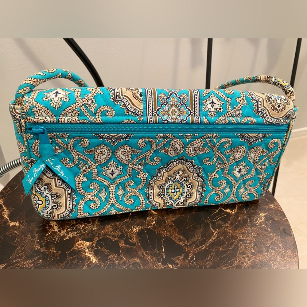 Vera Bradley Teal and Beige Paisley Cosmetic Bag